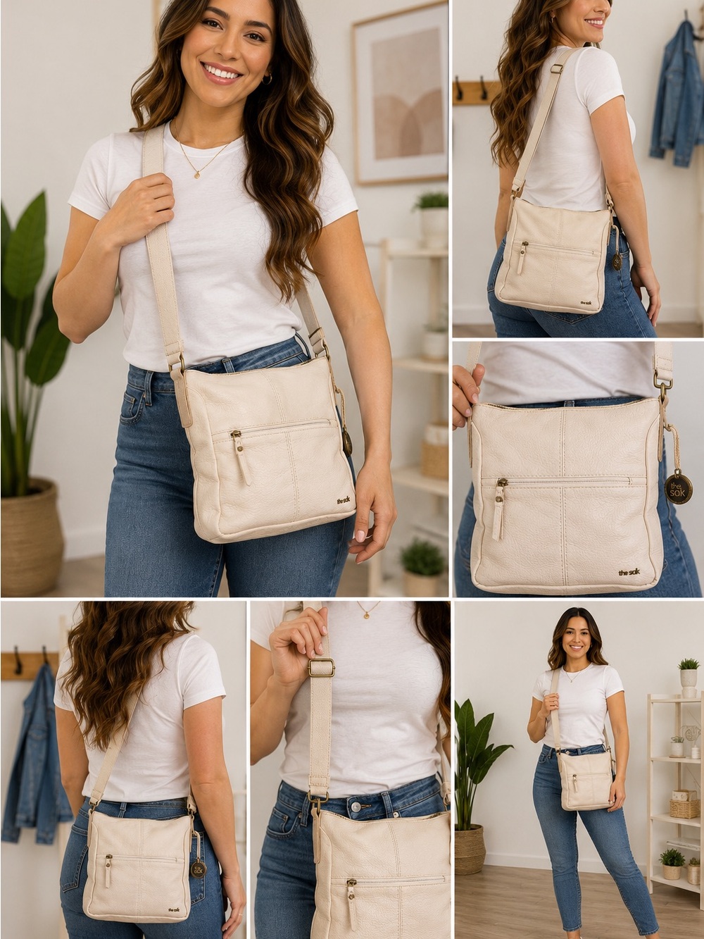 The Sak Cream Crossbody Bag – Soft Leather Everyday Sling